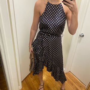 Zimmermann Ruffle Asymmetric Polka Dot Dress